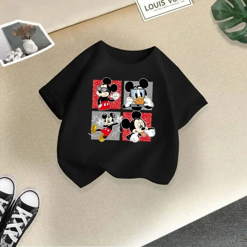 Disney Minnie kids' T-shirt, short-sleeve T-shirt with pure cotton cartoon print