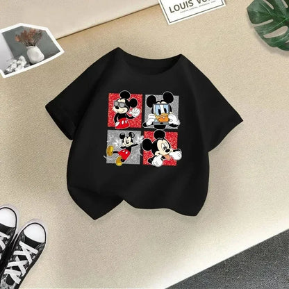 Disney Minnie kids' T-shirt, short-sleeve T-shirt with pure cotton cartoon print