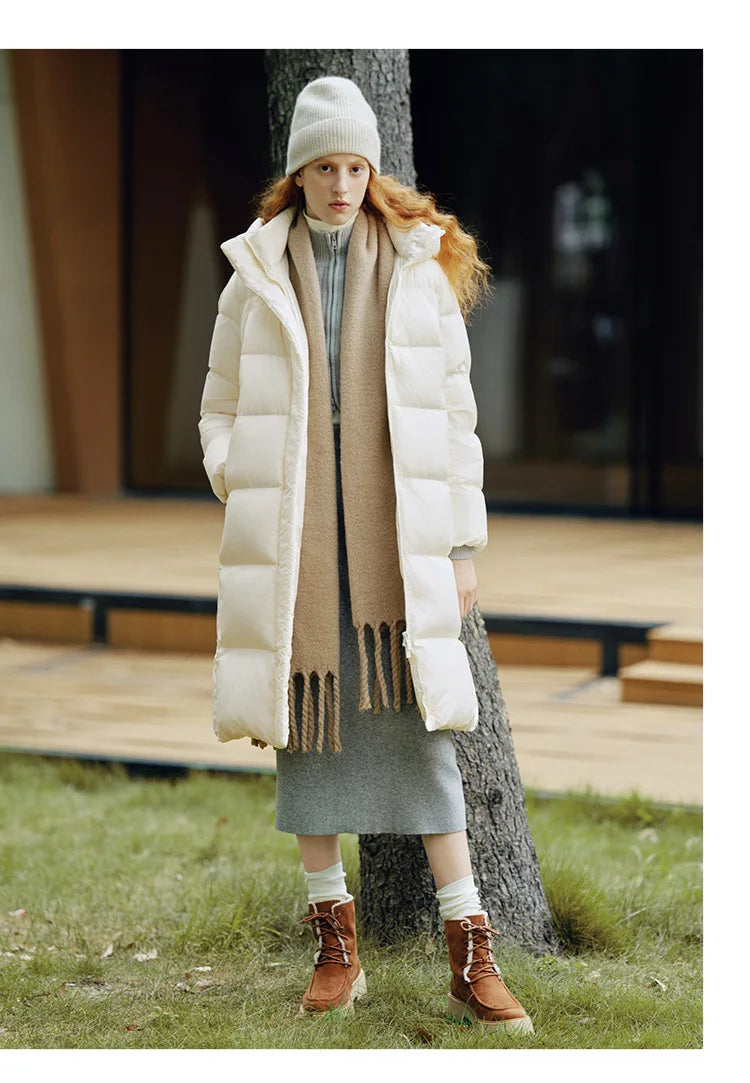 Women Down Jacket - Lightweight Waterproof Winter Coat With Self Heating Lining & Hood