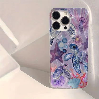 Glossy Colorful Shell Summer Ocean Pattern Phone Case For iPhone 17 Pro 16 15 14 Plus 13 12 11 Pro Max 16E 17Air XR XS Max Cover