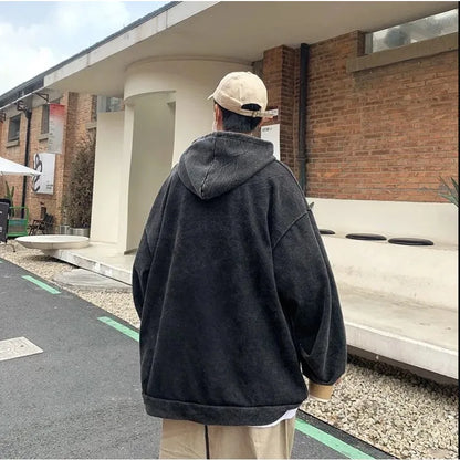 Retro American Hip-hop Street Style Retro Autumn and Winter New Washed Loose Trendy New Unisex Hoodie