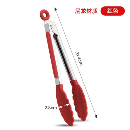 Silicone Kitchen Tongs – Non-Slip Stainless Steel Cooking & BBQ Clamp