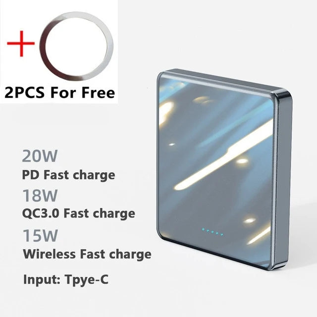 Xilecaly For Magsafe Power Bank 10000mAh Wireless Magnetic PowerBank Ultra Thin External Battery For iPhone 17 Samsung Z Flip 3