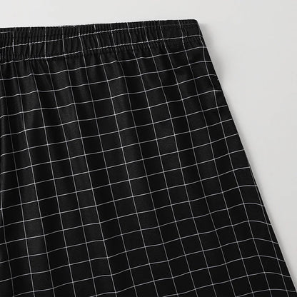 4-Piece Set Of Plaid Printed Elderly Aro Pants Casual And Loose Men's Boxer Shorts Comfortable And Breathable Underwear