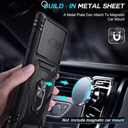 Case For Samsung S26 Ultra S25 S24 S23 Plus S25 FE A57 A56 A37 A36 A17 A16 5G Heavy Duty with Camera 360 Degree Kickstand Cover