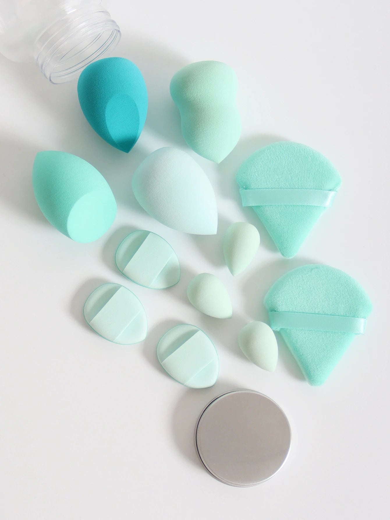 Makeup Sponge Set – 12 Piece Latex Free Sponges with Storage Jar for Wet Dry Use