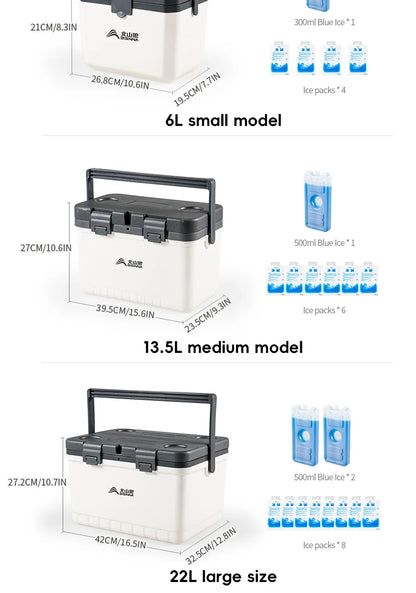 BISINNA Camping Ice Box Large Capacity Car Refrigerator Portable Cooler Box Outdoor Beach Fishing Picnic Barbecue Ice Bucket