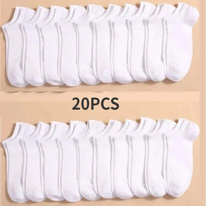 10pairs / Low Black And White Gray Cotton Socks Men's Socks Breathable Sports Socks Men's Short Socks Women's Socks EU37-44