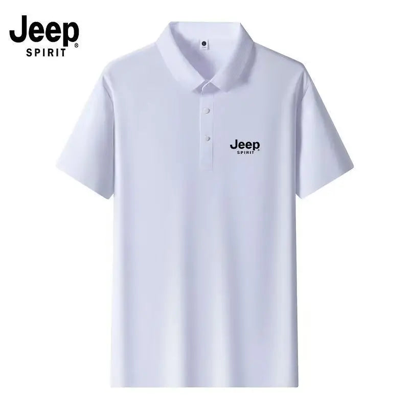 JEEP Jeep High-Quality Men's Short Sleeve Polo T-Shirt 2026 New Summer Collared Sporty Casual Breathable Top Trendy