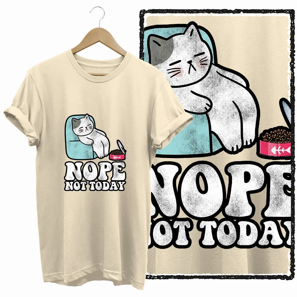 COOLMIND BEIGE cat print exclusive graphic 100% cotton women T shirt big size loose cotton cat lover women tshirt LOVELY cat tee