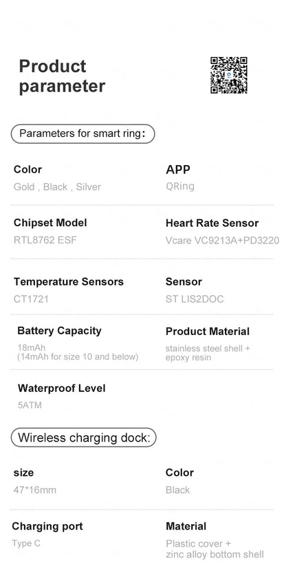 R10 Monitoring Ring For Galaxy Qring Heart Rate Monitor More Precise Stainless Steel Wireless Charger Products 2025 New Couples