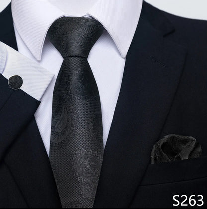 Mens Blue Gold Tie  Pocket Square Set - Wedding  Party Accessories