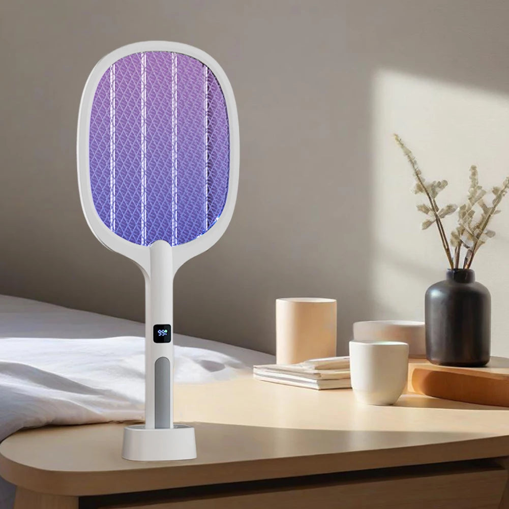 Electric Fly Swatter Rechargeable Electric Mosquito Killer Lamp Bug Zapper Racket Anti Mosquitoes Trap Lamp for Indoor Outdoor