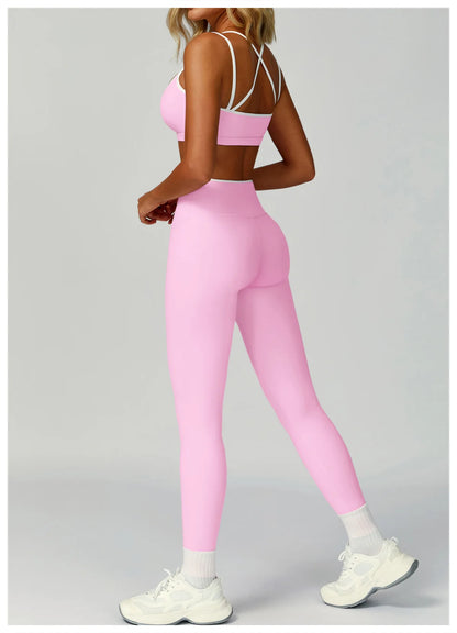 Gym Tracksuit Yoga Set 2 Pieces Workout Outfits Fitness Sportswear High Waist Leggings Sports Bra Athletic Wear Women Clothes