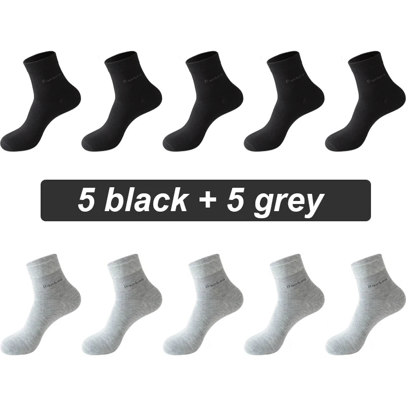 Bamboo Fiber Socks Men Casual Business - Anti Bacterial Breathable Knit Ankle Socks