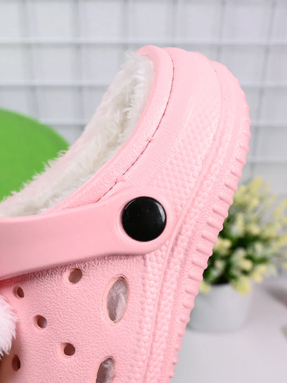 Children's Winter Slippers - Plush Soft EVA Sole Anti Slip Kids Indoor Shoes
