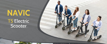 NAVIC T5 Electric Scooter 350W 19MPH APP Smart Control Scooter 8.5inch Solid tire Folding E-Scooter 22Miles Max Range for Adult