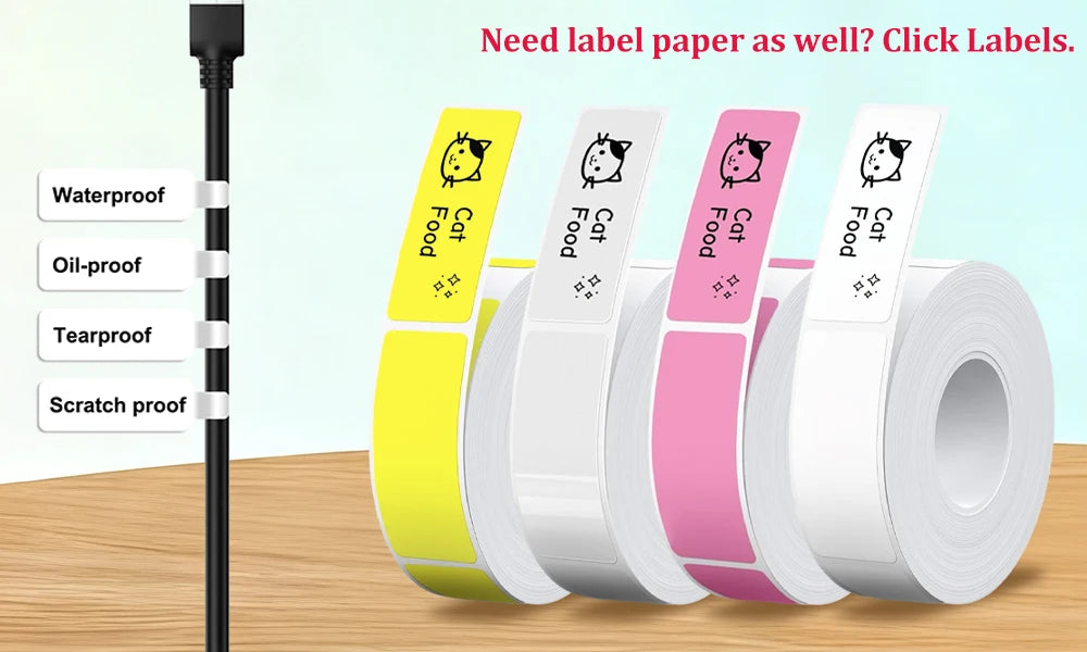 Marklife P15 Portable Thermal Printer Mini Label Printer Maker Inkless Self-adhesive Printing Machine Sticker Labeling Machine