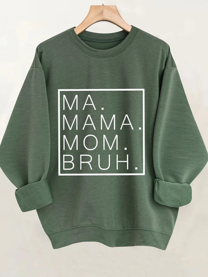 Women's Autumn and Winter Loose Casual Comfortable Letter Printed Thick Long-Sleeved Round Neck Hoodie Pullover
