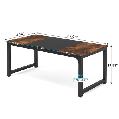 Large Office Desk | Modern Computer Desk - Spacious Writing Workstation for Home Office