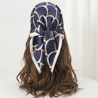 Luxury Silk Head Scarf - Soft Summer Foulard Bandana for Women