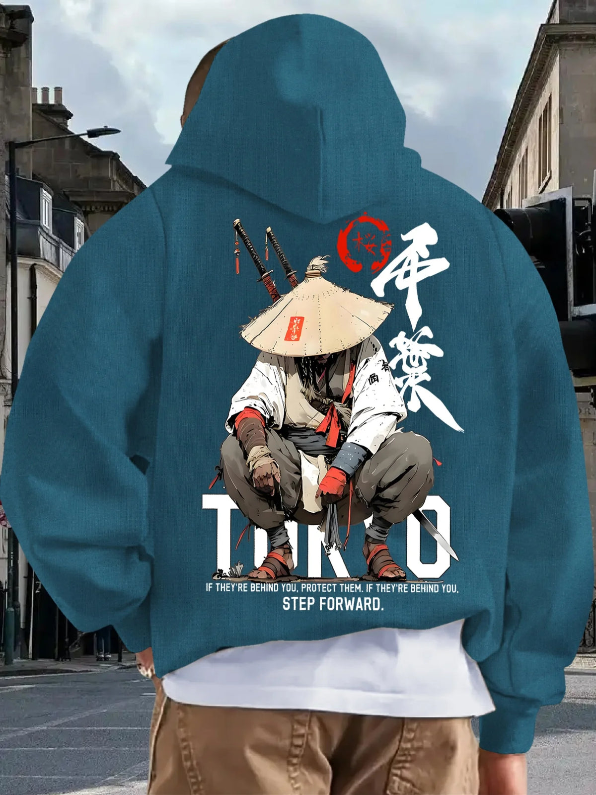 Japan Style Men Women Pullover Hoodie Street Casual Harajuku Retro Art Swordsman Sports Y2K Autumn Winter Sweatshirt Top Clothes