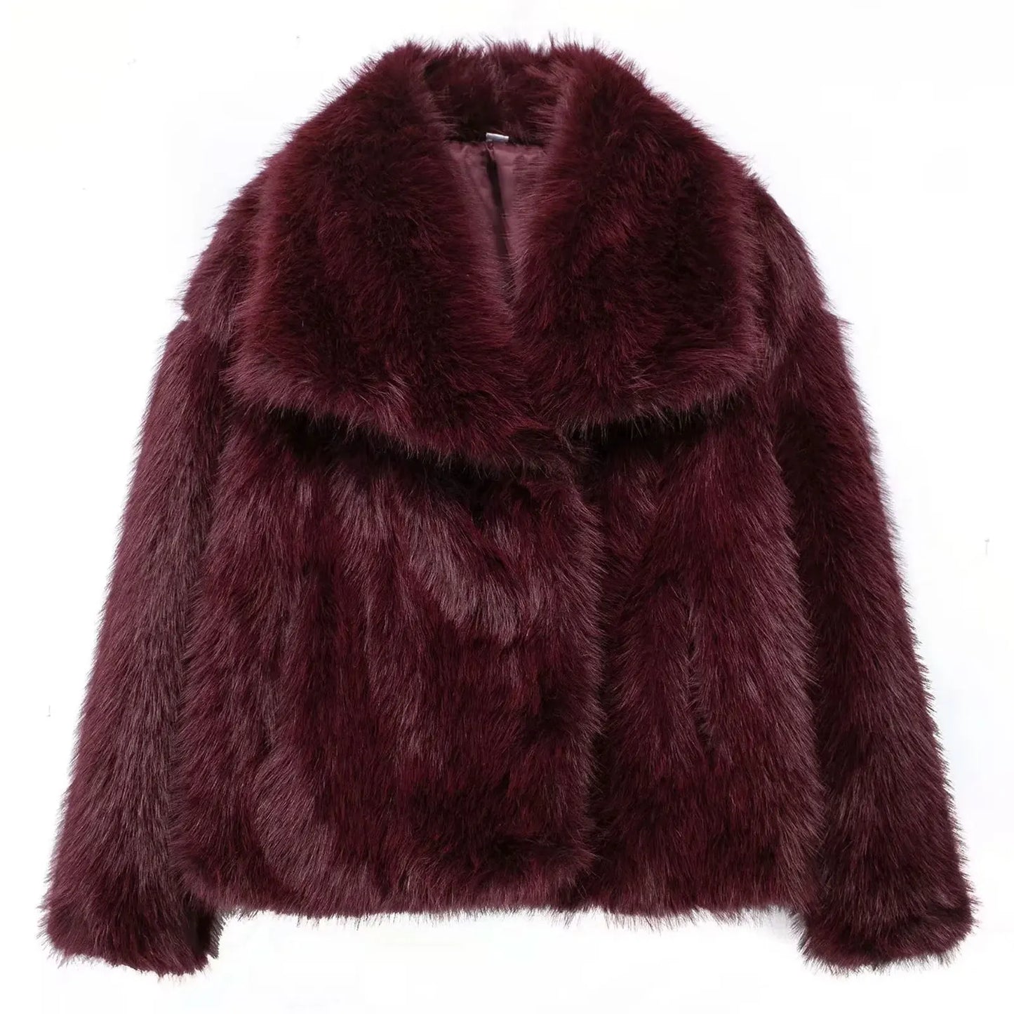 Faux Fur Coat Women’s Winter Jacket – Warm Fluffy Loose Lapel Outerwear