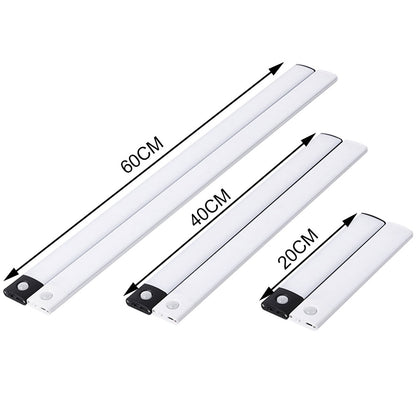 Cabinet Light USB Rechargeable Motion Sensor Led Light For Kitchen Wardrobe Cabinet Lighting 10cm/20cm/40cm/60cm LED Night Light