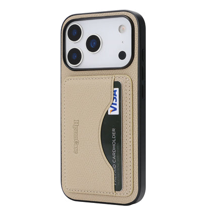 Anti-Fall Leather Case Cards Bag Kickstand Wallet Case For iPhone 17 Promax 16 Pro Max 15 Plus 14 13 12 17e 16e Phone Cover