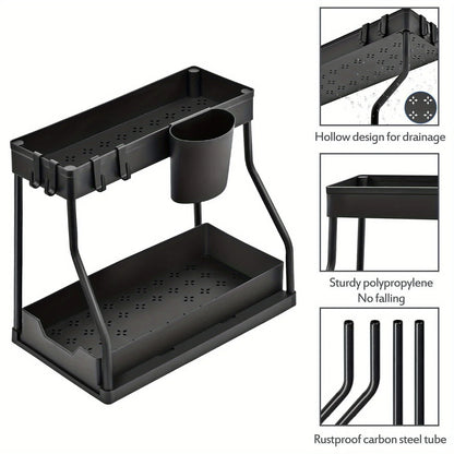 Multi-Layer Kitchen  Bathroom Storage Rack - Pull-Out Finishing Organizer - ZOOMNSTORE