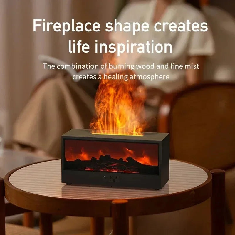 3D Flame Aromatherapy Diffuser - Essential Oil Humidifier with Color Lighting  Remote Control
