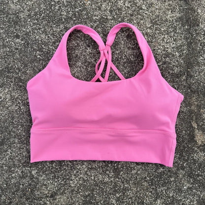 Solid Color Soft Tight Gym Yoga Underwear high strength shockproof Women Cross Back Fitness Bra Sport Top Comprehensive Butter