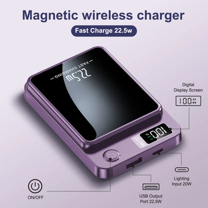 10000mAh Magnetic Wireless Power Bank PD22.5W Fast Charging Portable External Battery Adapter For Magsafe iPhone Huawei Samsung