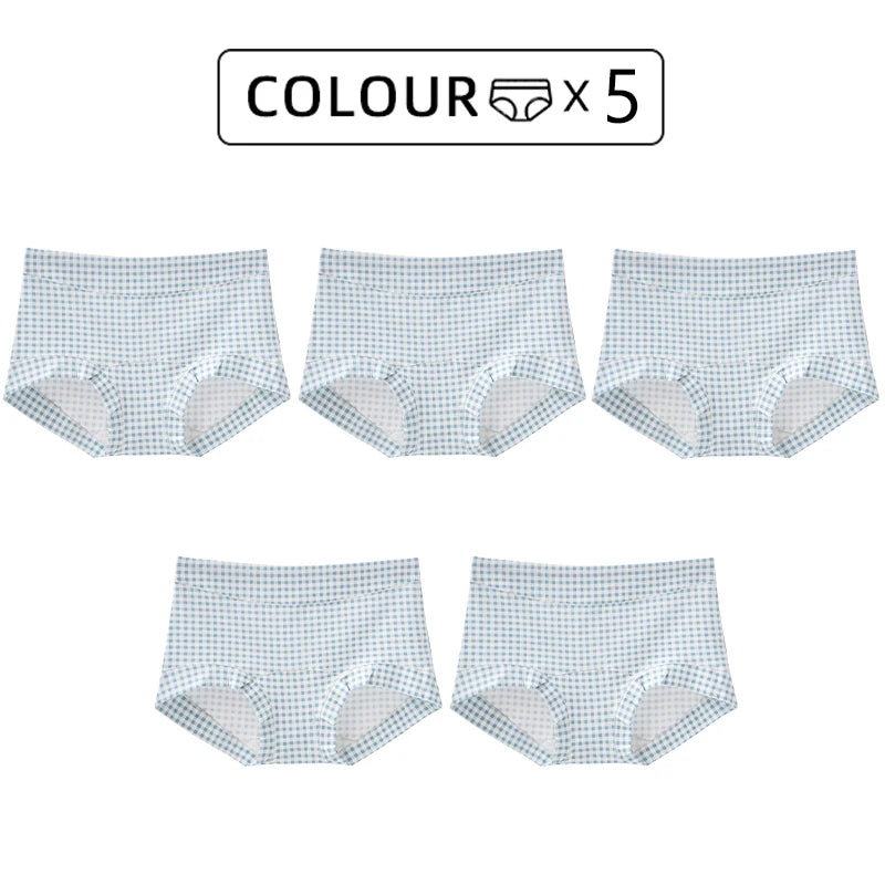 FallSweet 5/10PCS Plus Size Cotton Panties Seamless Women Mid-Rise Underwear Soft Breathable Underpants Briefs Female Lingerie