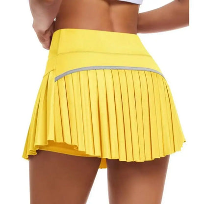 Summer Candy Color Running Shorts Side Pocket False 2 Pieces Tennis Mini Skirt Cooling Quick Dry Breathable Yoga Skirt Women
