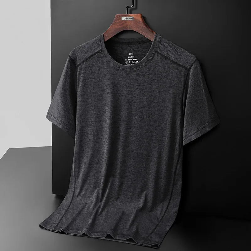 Breathable Camping Tee - Unisex Lightweight Outdoor Shirt With Striped Polyester Spandex