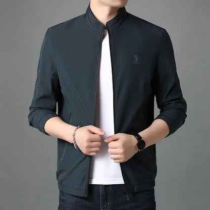 Top Quality New Brand Casual Fashion Stand Collar Streetwear Mens Coats And Jackets Zipper Windbreaker Simple Mens Clothes 2025