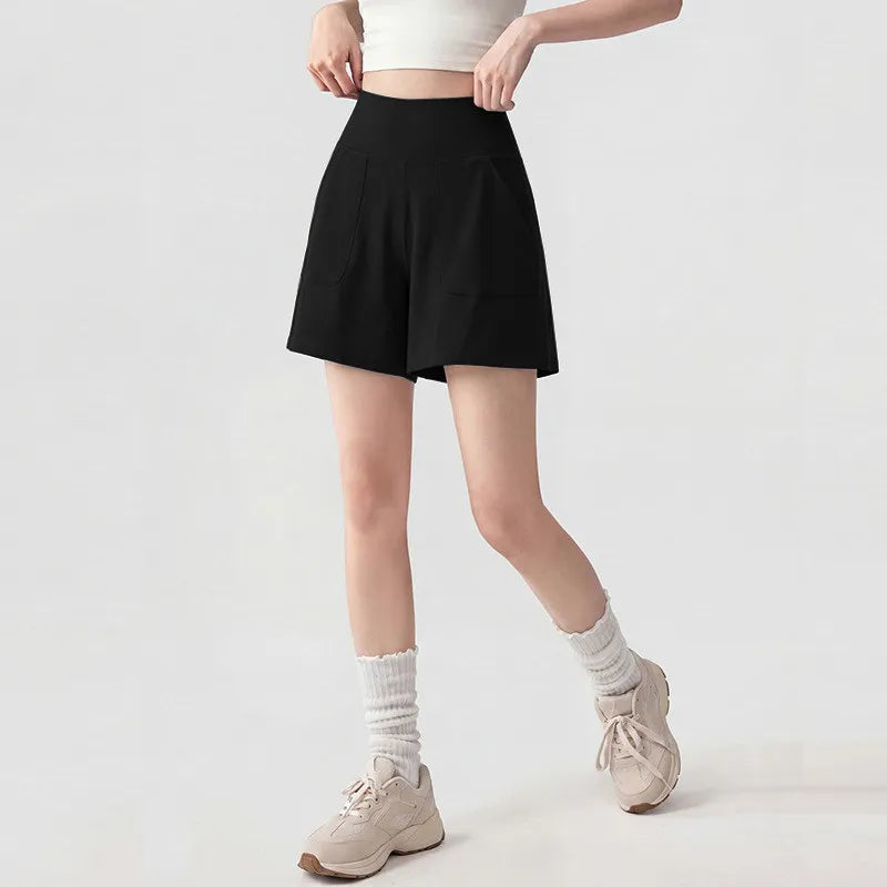 Summer High-waisted Abdominal Tightening Yoga Three-point Pants Casual Running Training Quick-drying Thin Loose Sports Shorts