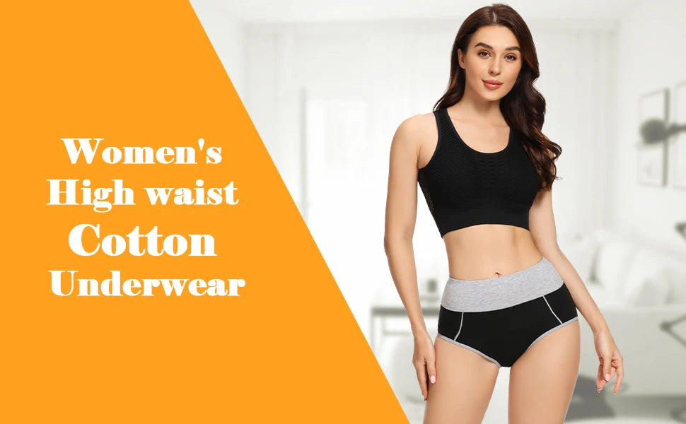 Molasus 5pcs Seamless Women Cotton Panties High Waist Underwear Set Full Coverage Briefs Buttock Lifting Plus Size Panty Sets