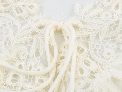 KONDALA Chic Lace Crochet Splicing See-through Shirts Women Elegant Leisure Lace-up Shirts 2026 Summer Trendy Lady Ruffles Shirt