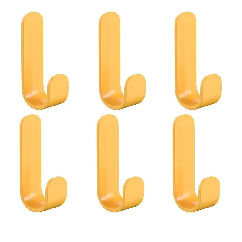 Wall Organizer Hook - 6pcs Multi Hook Hanger for Keys, Towels & Robes | Adhesive, No Punch