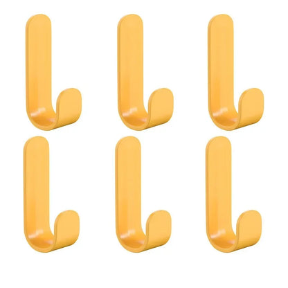 Wall Organizer Hook - 6pcs Multi Hook Hanger for Keys, Towels & Robes | Adhesive, No Punch