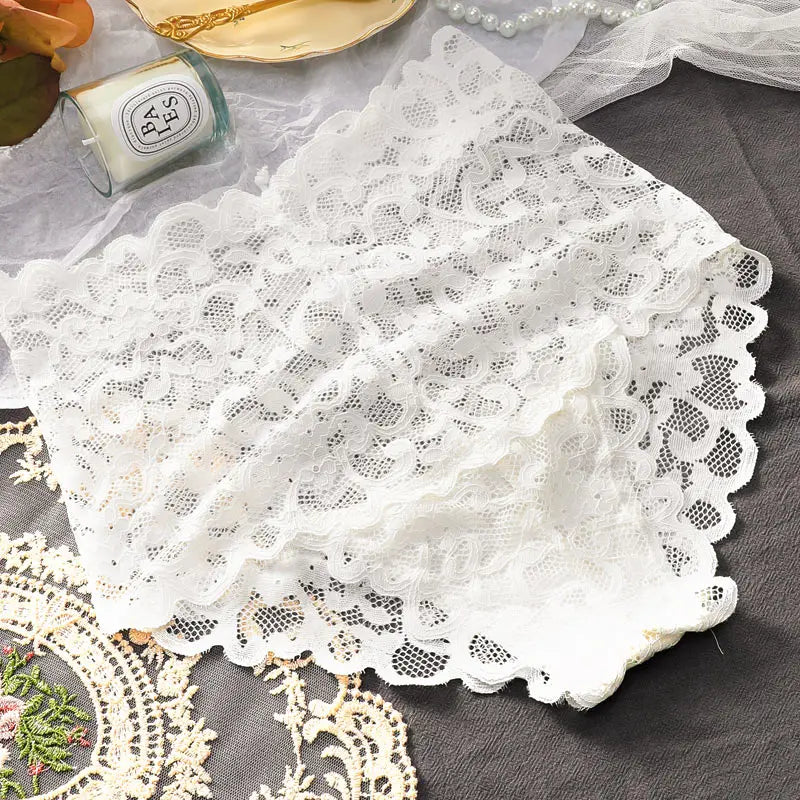 Women's underwear Ice silk high waist belly lift lace pure cotton antibacterial crotch little girls shorts summer thin