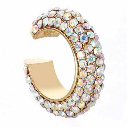 2025 New Fashion Pearl Ear Cuff Bohemia Stackable C Shaped CZ Rhinestone Small Earcuffs Clip Earrings for Women Wedding Jewelry