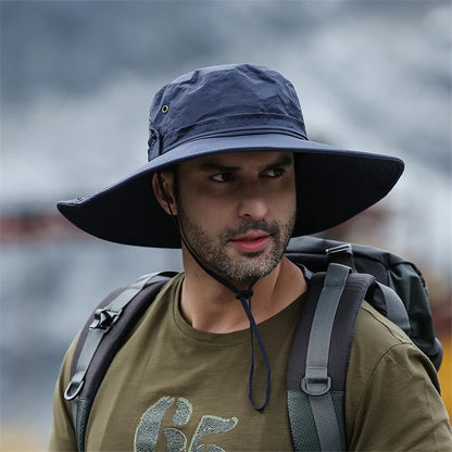 Wide Brim Sun Hat – Western Style Fishing & Hiking Hat with UV Protection