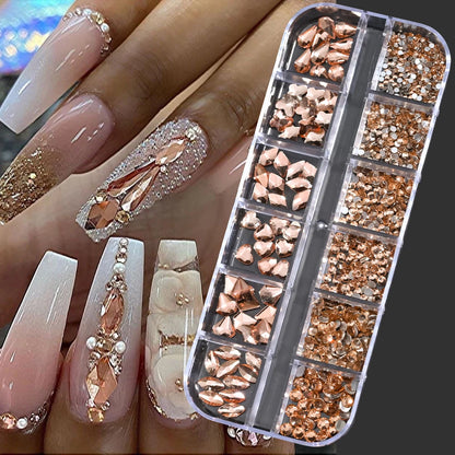 Mini Caviar Beads Nail Art Set - GoldSilver Micro Ball Charms with Magnetic Pen
