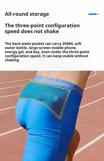 Kelme Men's Speed Dry Running Tight Shorts Professional Training Marathon Waist Pack Shorts Outdoor Sports Shorts
