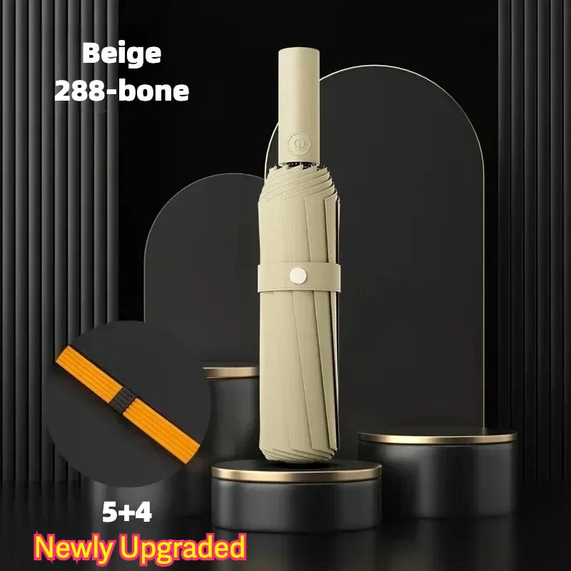 Stormproof Windproof Automatic Folding Rain Umbrella for Men, Large Strong Reinforced 288 Bone, Sun UV UPF50+ Parasol