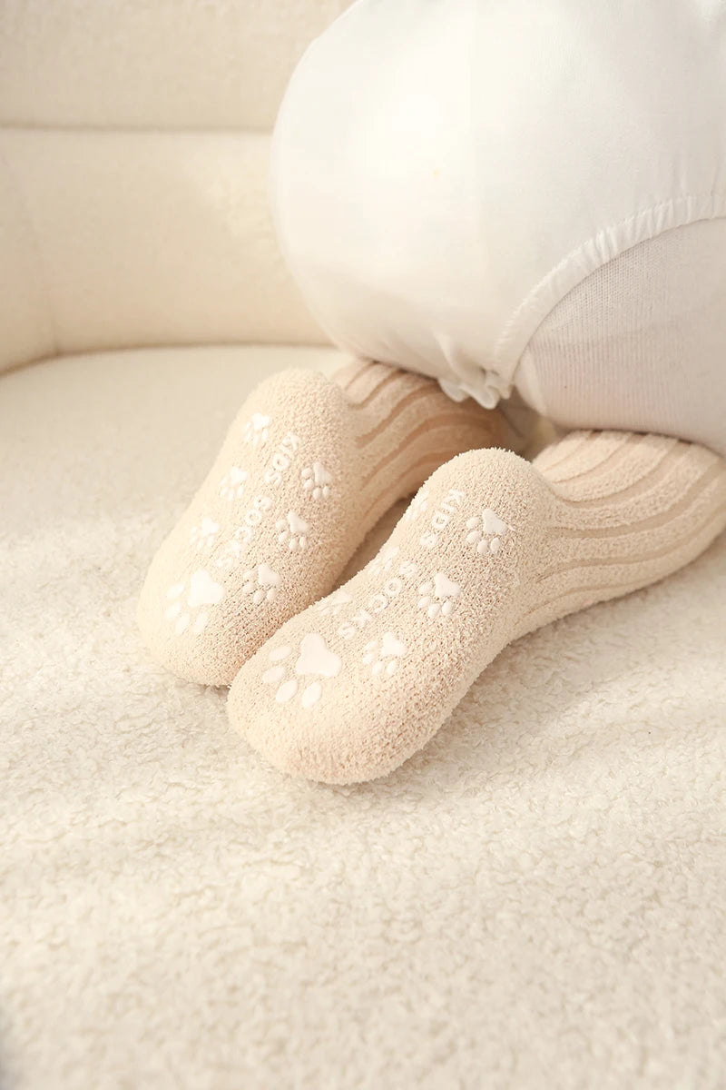 Kids Socks Thick Cold Winter Socks Super Warm Baby Snow Socks Christmas Gifts Coral Fleece Silicone Non-slip Floor Socks
