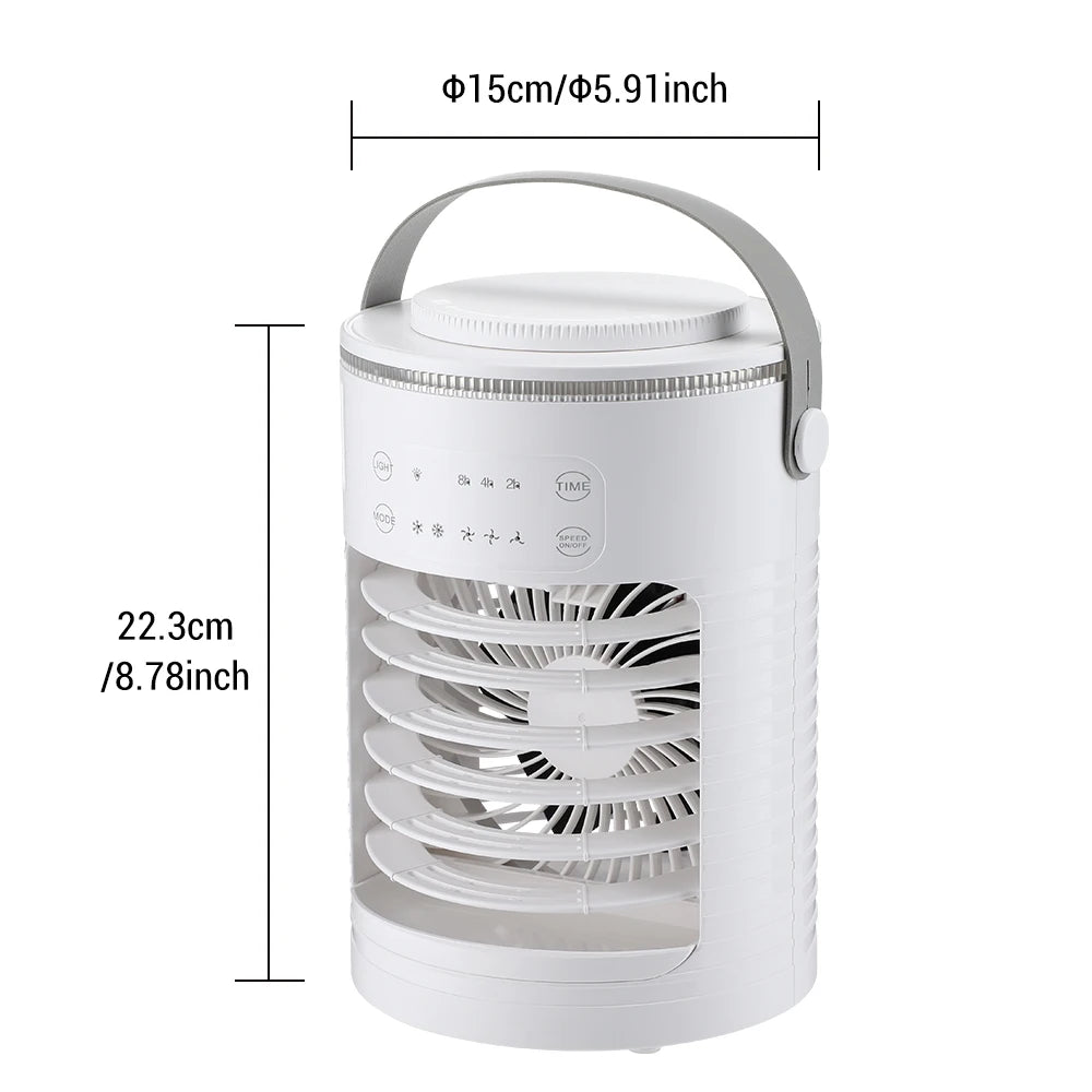 3 In 1 Fan AIr Conditioner Household Small Air Cooler LED Night Light Portable Humidifier Air Adjustment Fan Office Home Fan